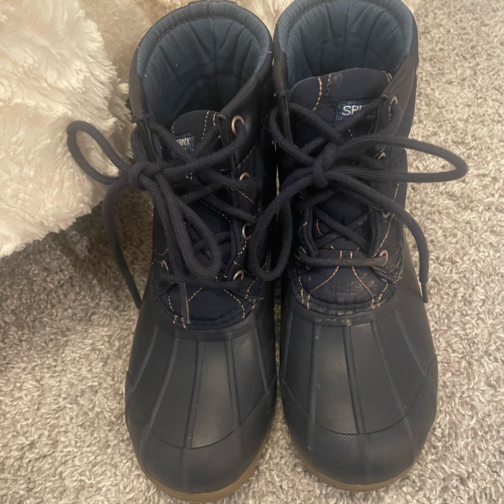 Sperry Girl’s Quilted Navy Port Duck Boots